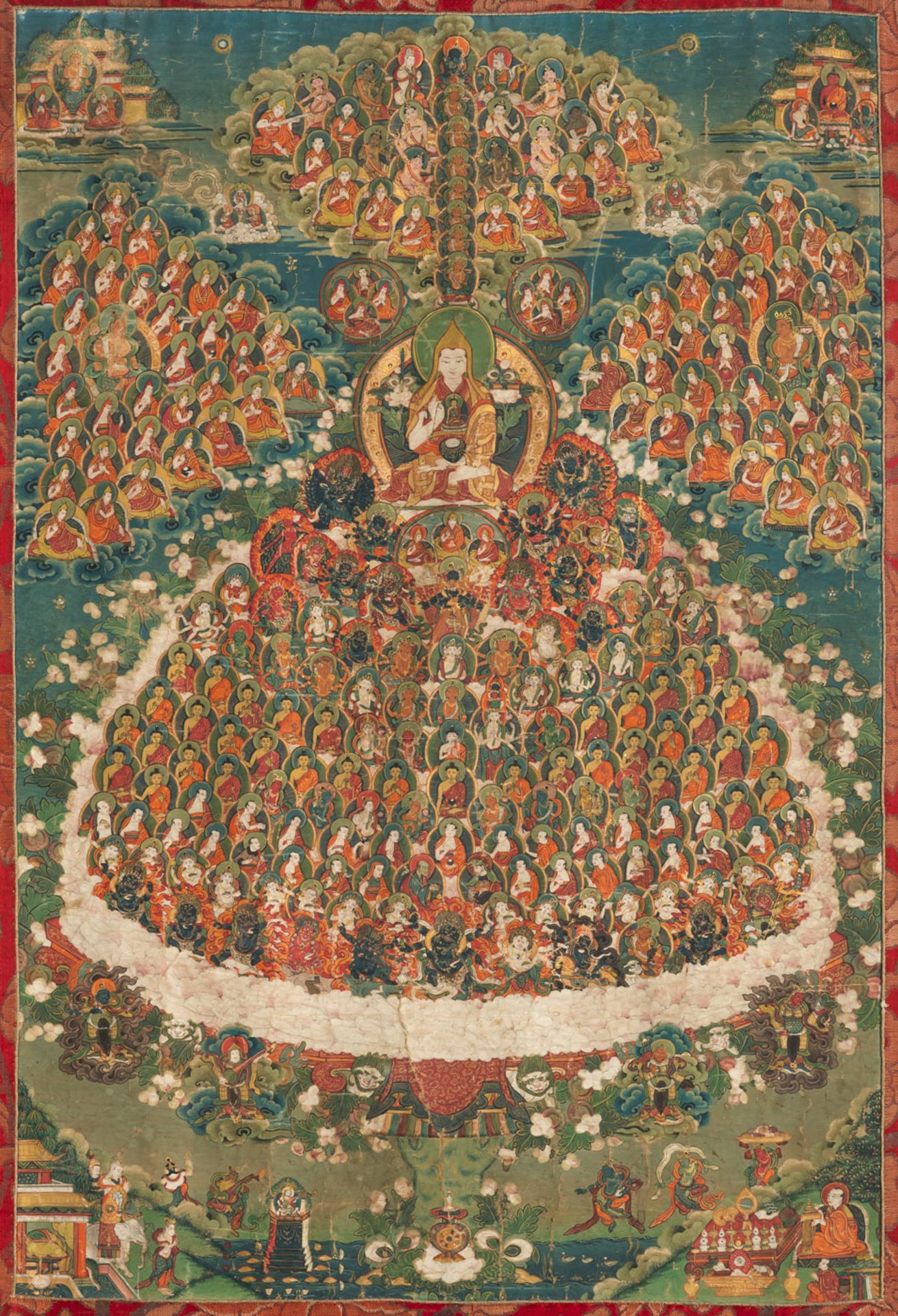 „Zufluchtsbaum“ der Gelug-pa Tradition, mit Tsongkhapa