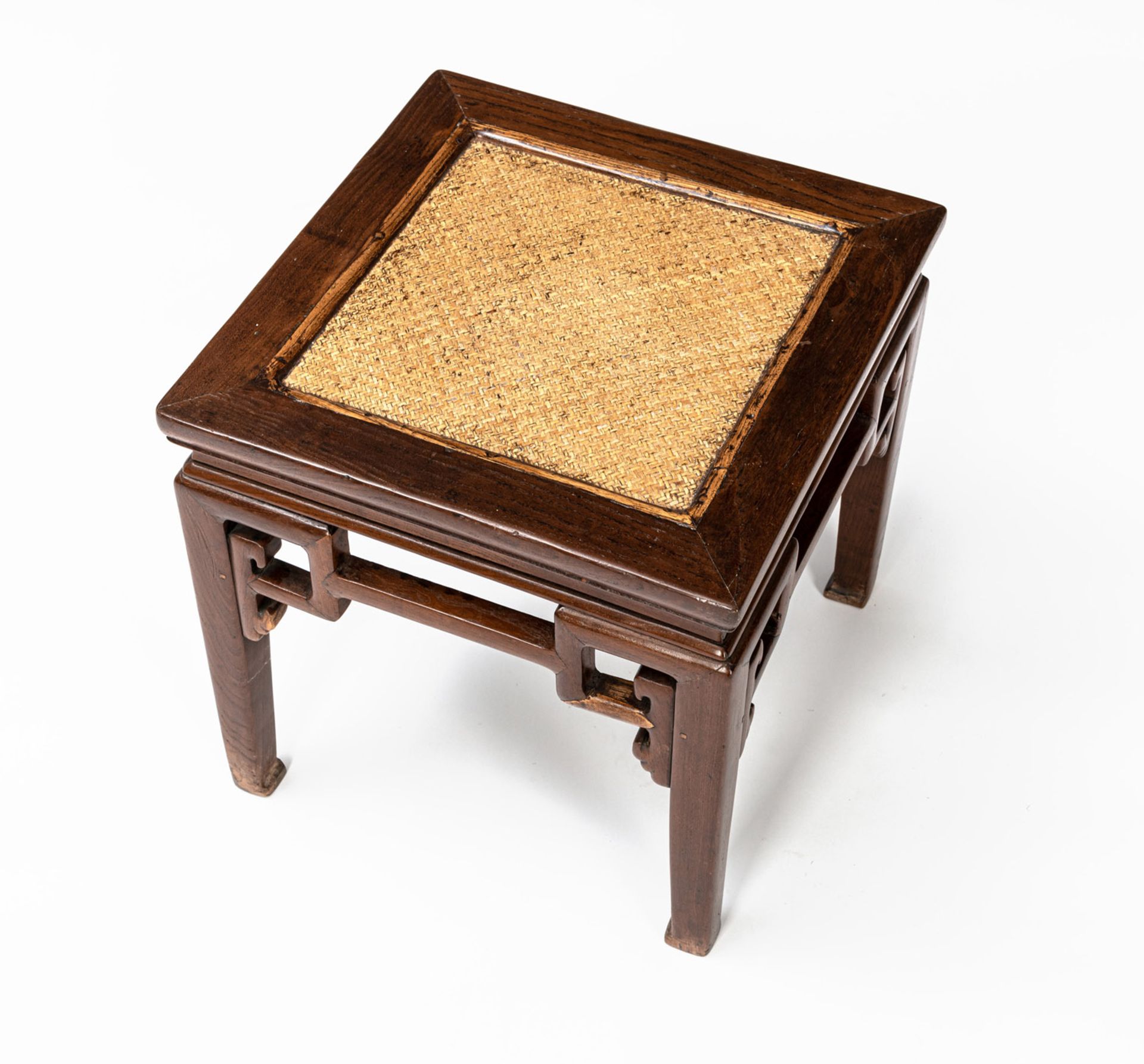 A MATTED SQUARE STOOL - Image 5 of 6