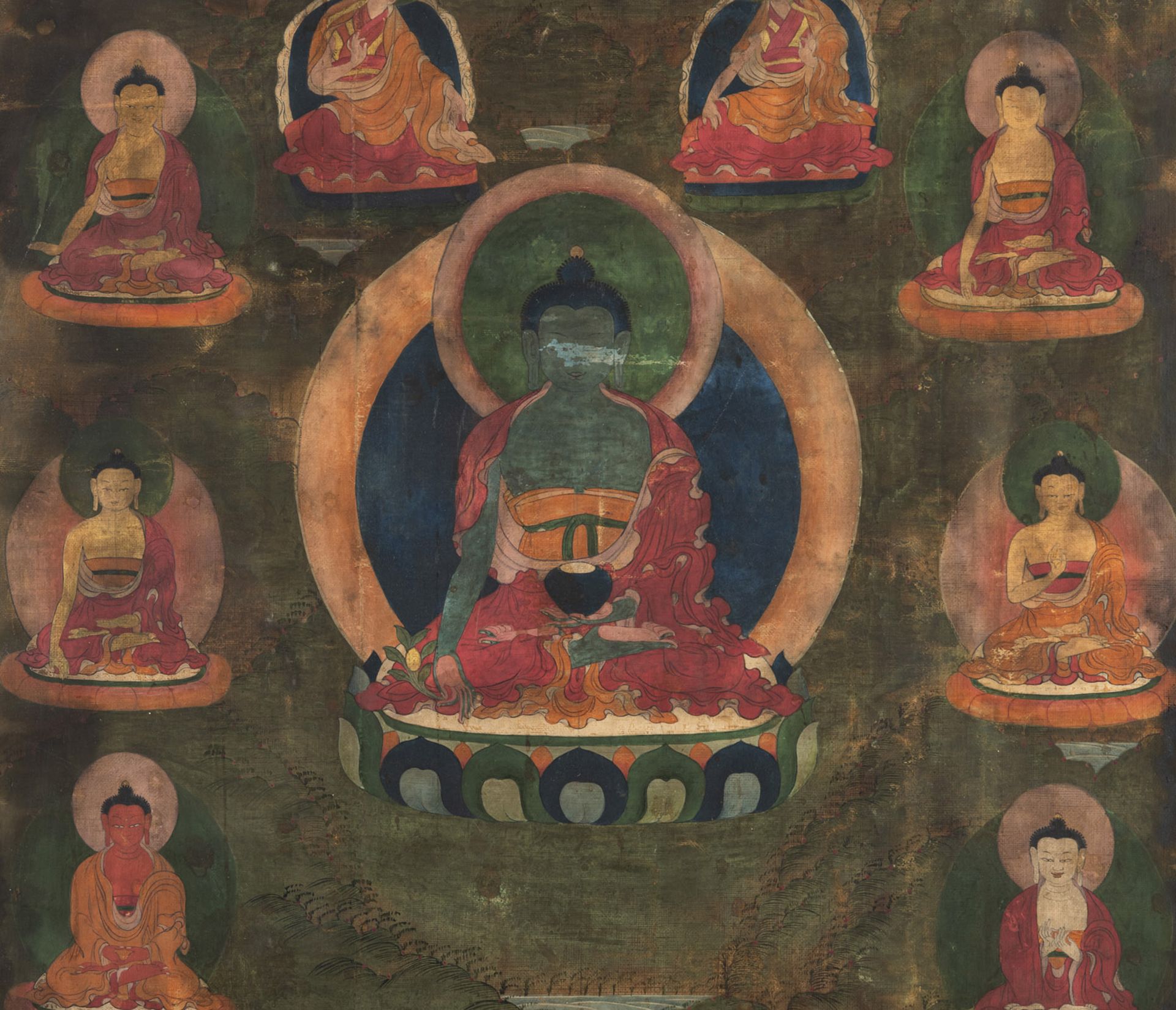 Thangka des Buddha Shakyamuni und Thangka des Avalokiteshvara und Shakyamuni - Bild 4 aus 8