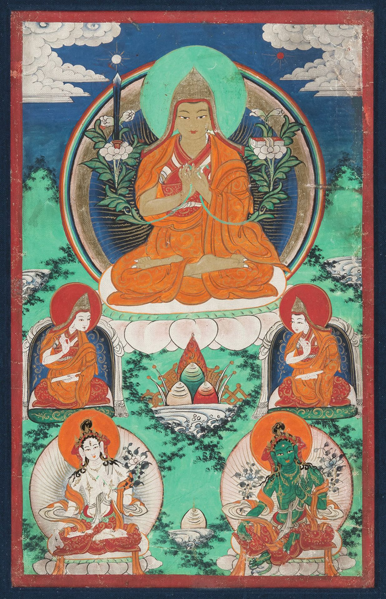 Reformator und Begründer der Gelugpa Tradition, Tsong Khapa und die Kinderbeschützerin Gobiin Lha o - Bild 2 aus 2