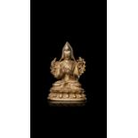 Feuervergoldete Bronze des Tsongkhapa