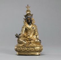 Teilvergoldete Bronze des Padmasambhava