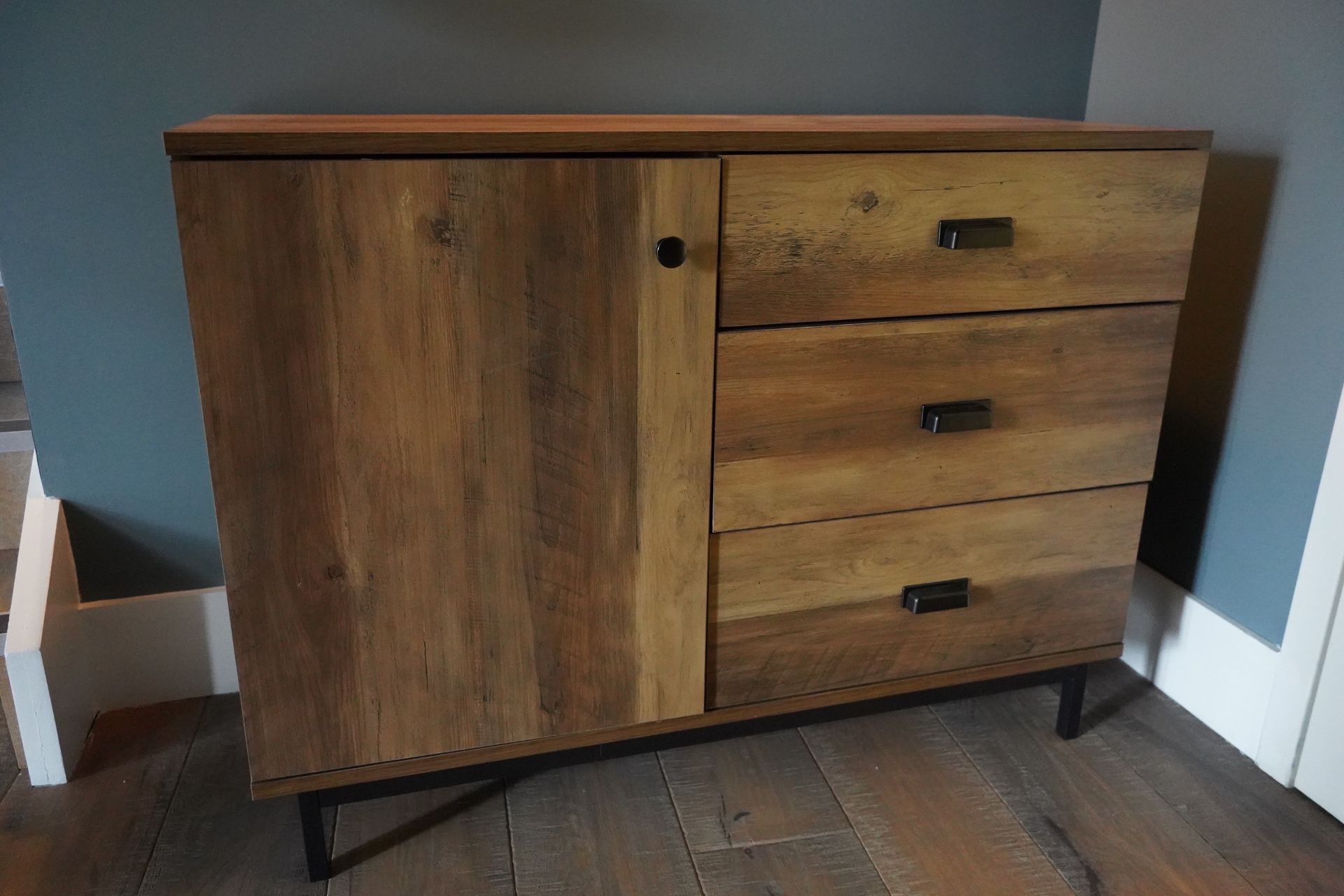 Wooden One Door, Three Drawer Sideboard