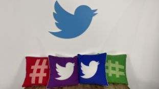 Twitter Velvet Cushions X4