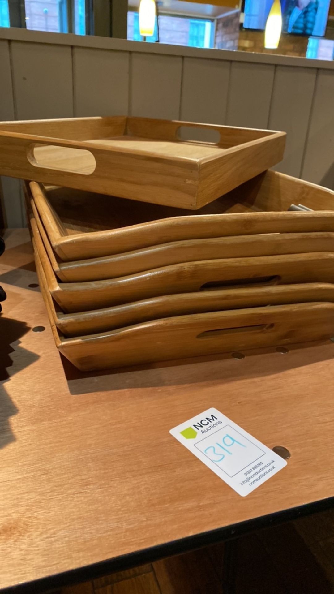 Oak effect wooden trays - Image 2 of 3