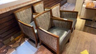 Armchair Set of 4 fully upholstered wooden framed