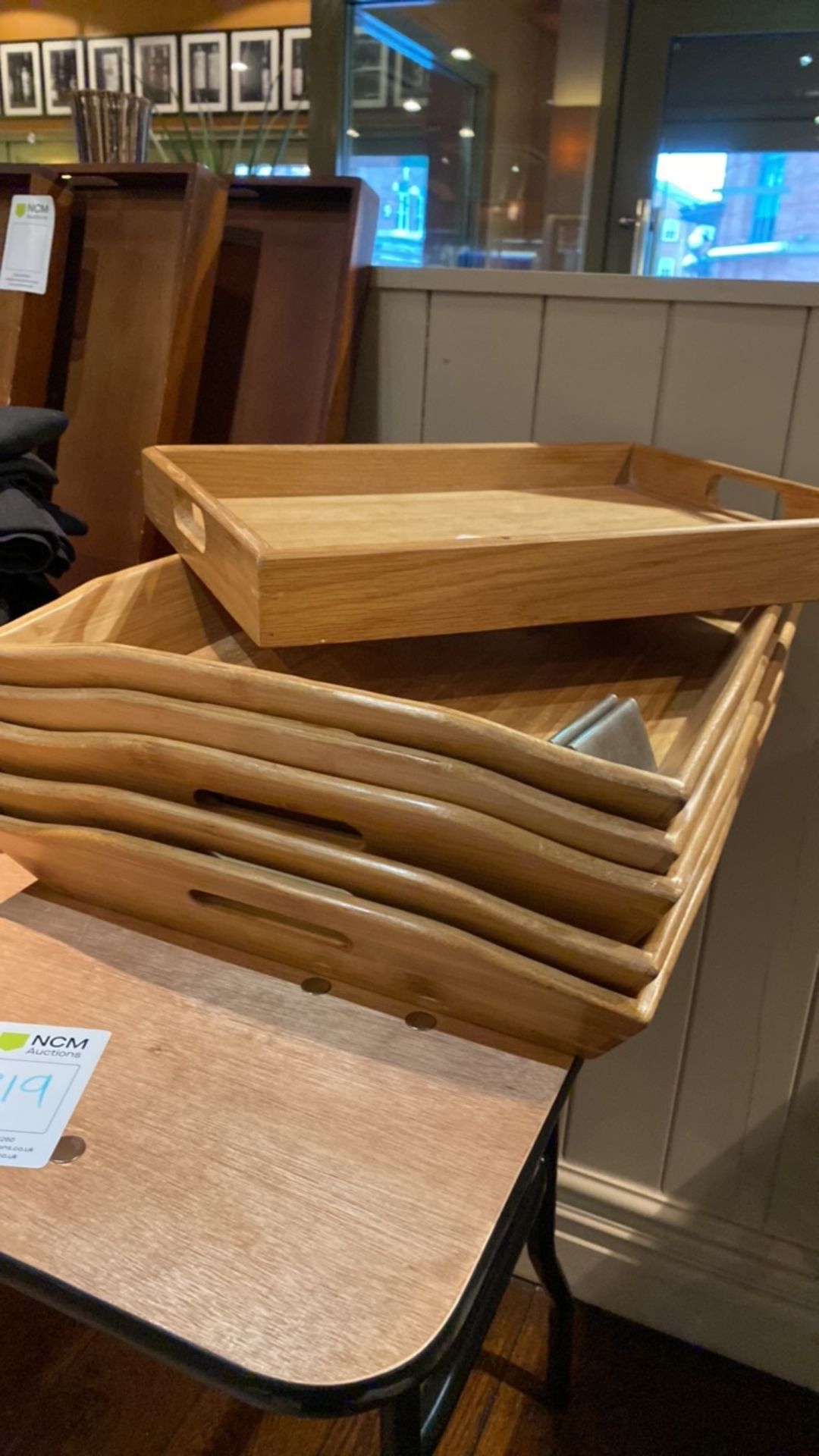 Oak effect wooden trays - Image 3 of 3