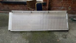 Galvanised checker plate disability ramp