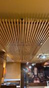 Slatted timber display panels x2