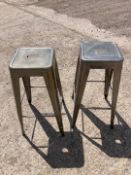 Metal bar stools x2