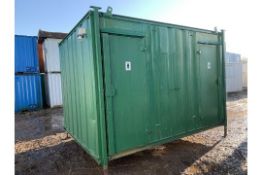 Portable Toilet Block Steel Site Loo 2 + 1