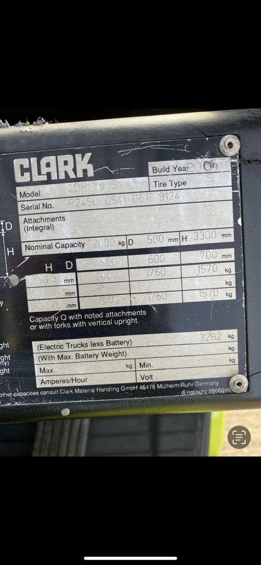 Clark 2 Tonne Diesel Forklift Truck - Image 5 of 7