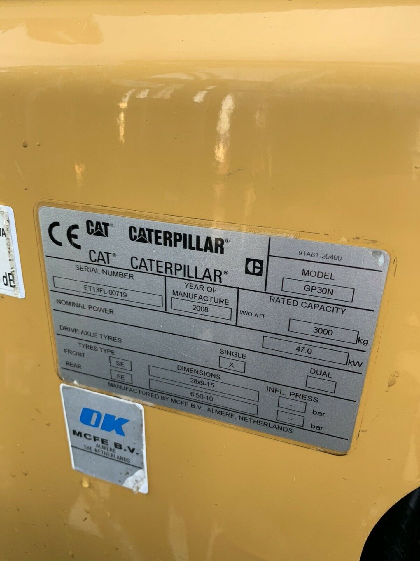 Cat 3 Tonne Gas Container Spec Forklift - Image 4 of 5