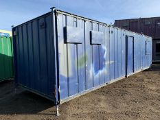 32ft Portable Office Site Cabin With Toilets Anti Vandal Steel Container