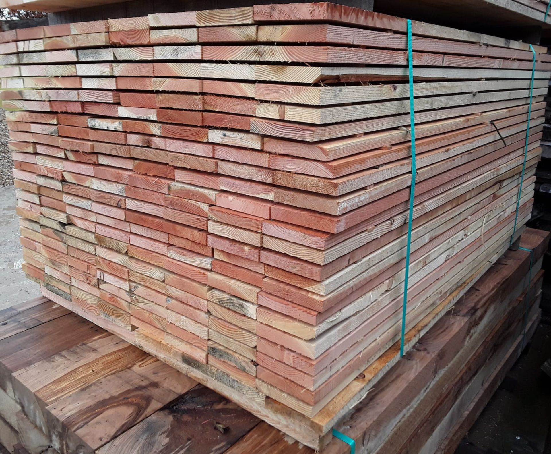 100x Softwood Unseasoned Sawn Mixed Larch / Douglas Fir Boards / Planks / Cladding