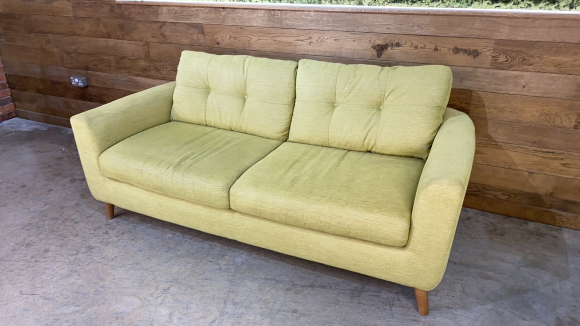 Two Seater Green Sofa - Image 3 of 5