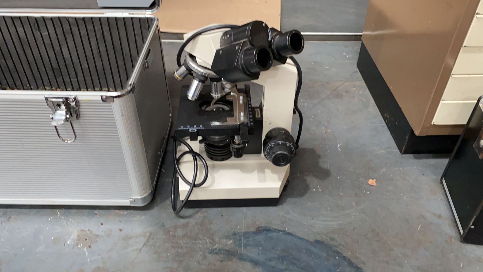 Microscope in Metal Box