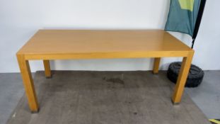 Large Wooden Table With Chromed Feet