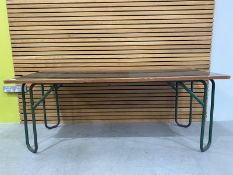 Black Long Table with Green Metal Legs