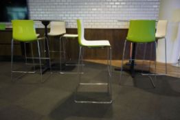 Arper Catifa 46 Green and White Bar Chair x4