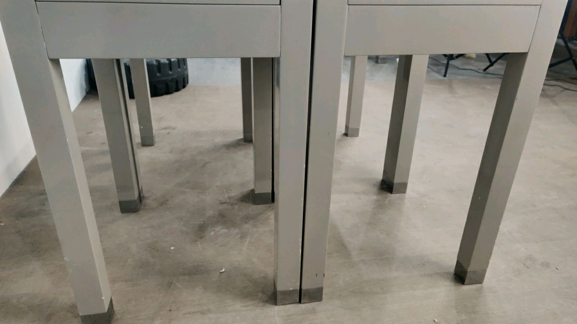 Side Table With Drawer - Grey Gloss Finished x4 - Image 3 of 5