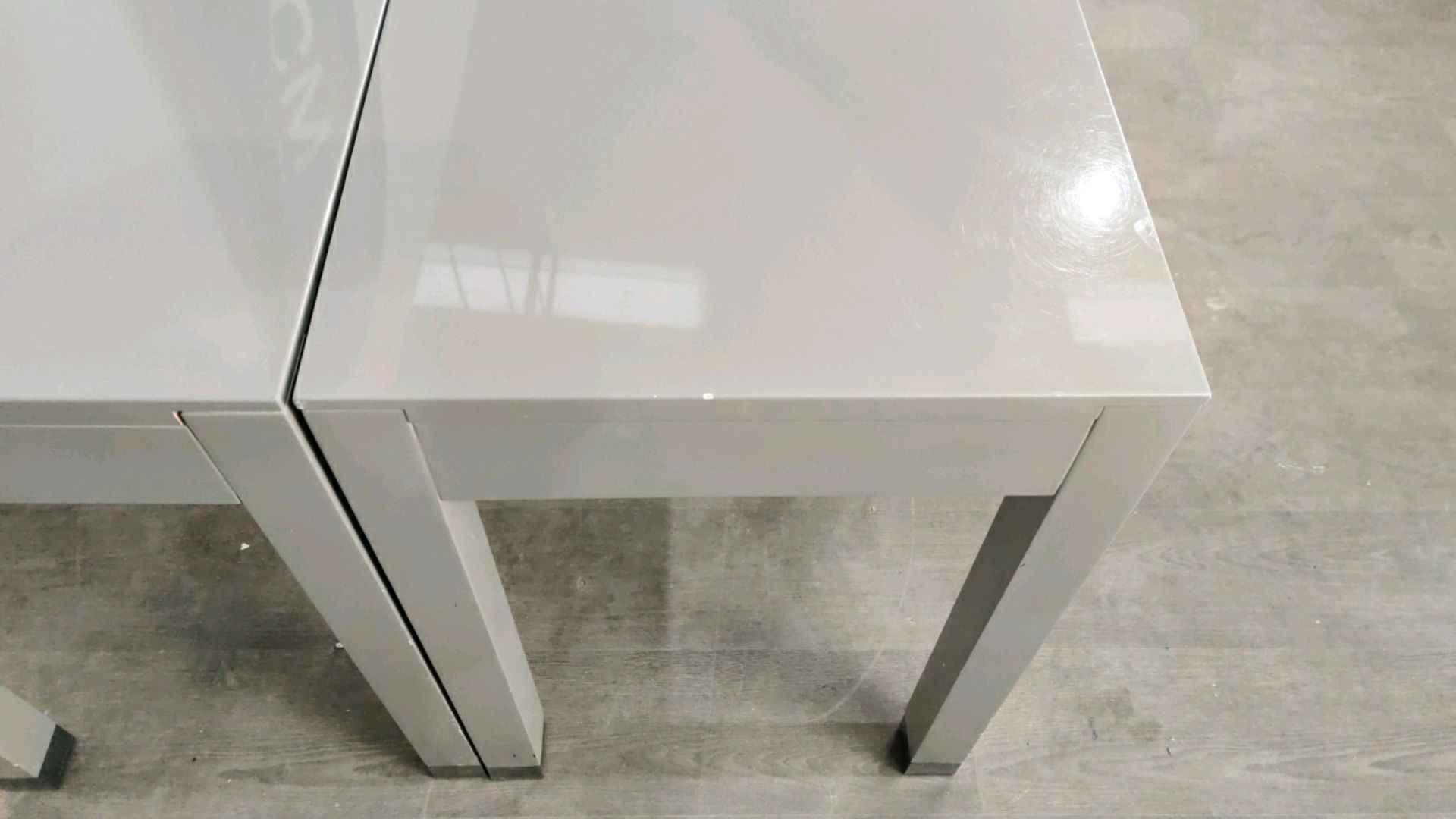 Side Table With Drawer - Grey Gloss Finished x4 - Image 2 of 5