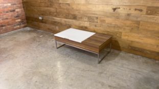 Wooden Coffee Table With Metal Framing And Legs