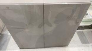 Double Door Cabinet - Gloss Grey Finish