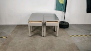 Side Table With Drawer - Grey Gloss Finished x4