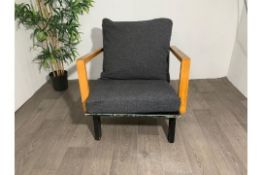 Mid Century Wooden Lounge Chair x2