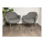 Grey Fabric Commercial Grade Chair with Chrome Leg