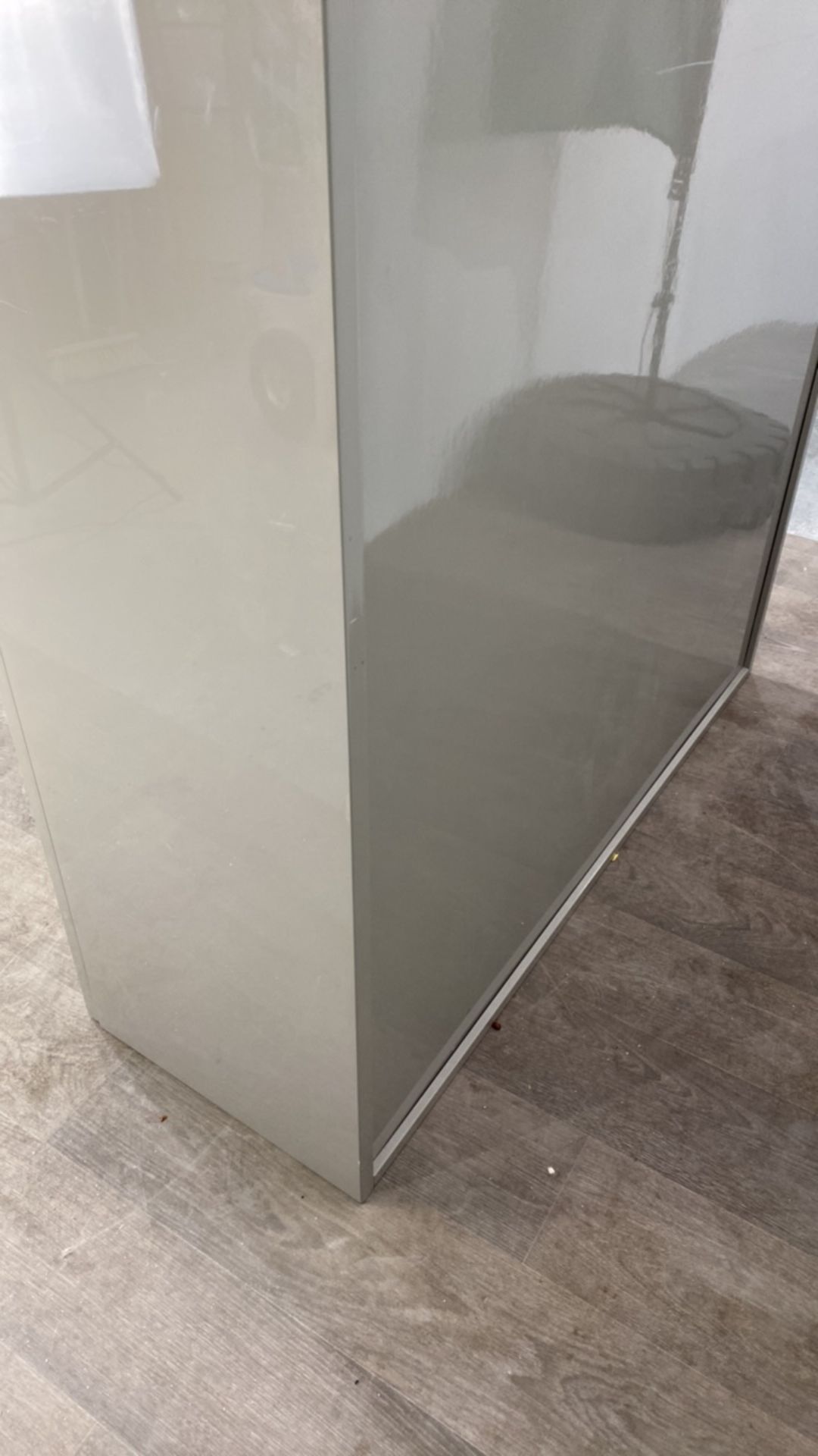 Double Door Cabinet - Gloss Grey Finish - Image 3 of 3