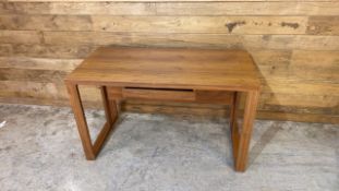 Walnut Effect Wooden Large Desk With Single Draw