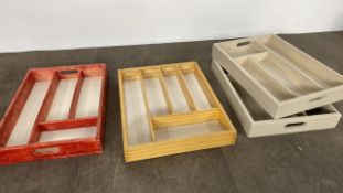 Wooden Cutlery Box x4