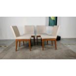 Billiani Wooden Framed Leather Effect Chair x4