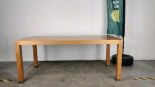 Large Wooden Table With Chromed Feet