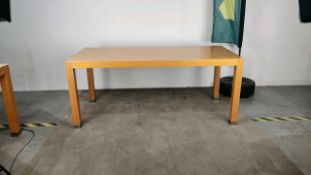 Large Wooden Table With Chromed Feet