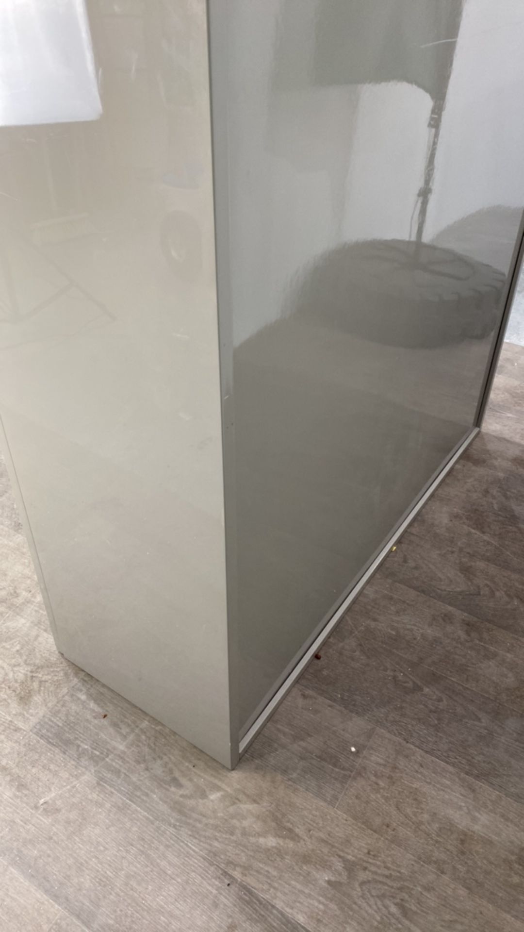 Double Door Cabinet - Gloss Grey Finish - Image 2 of 2