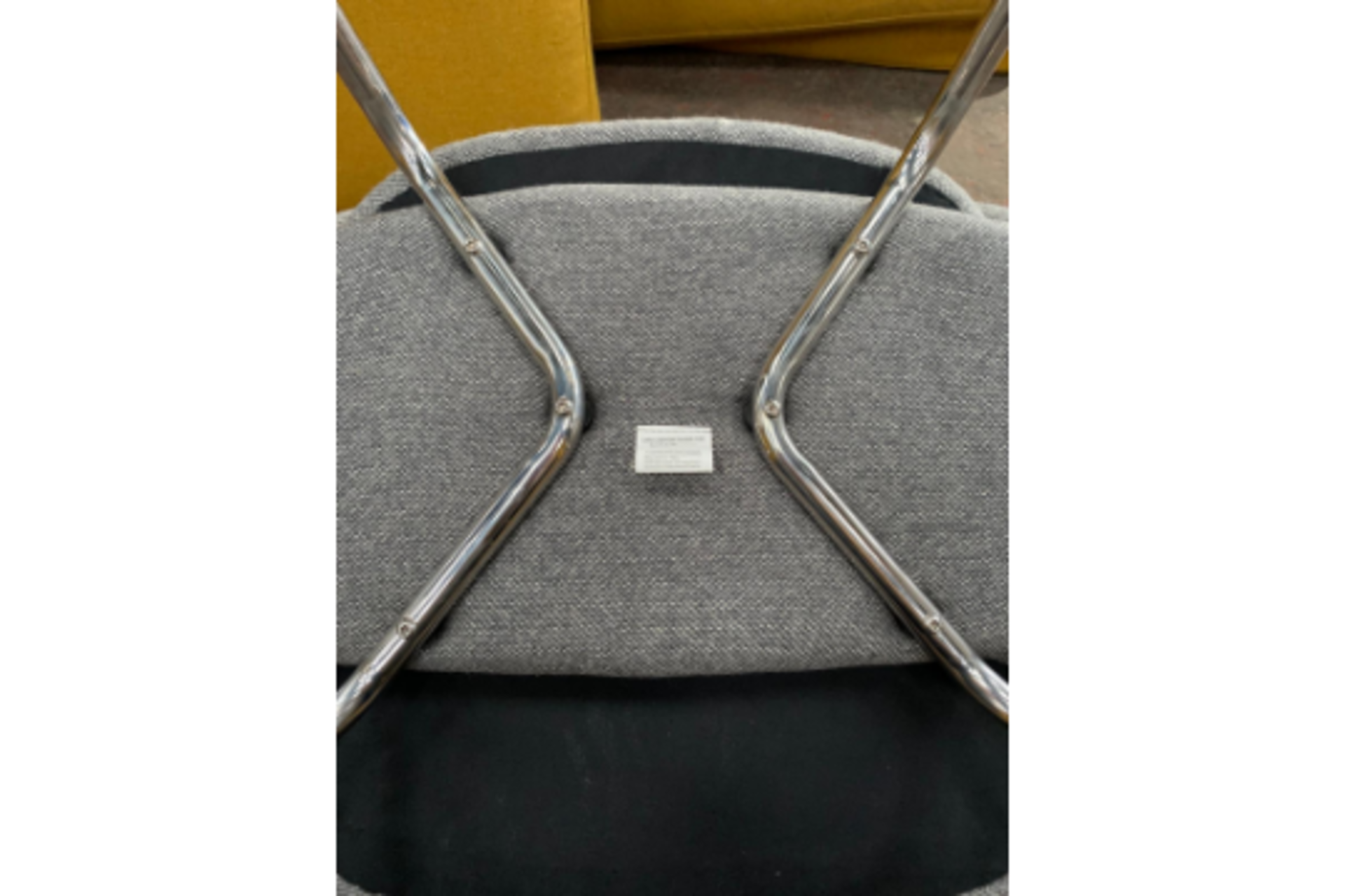 Grey Fabric Commercial Grade Chair with Chrome Leg x4 - Image 4 of 5