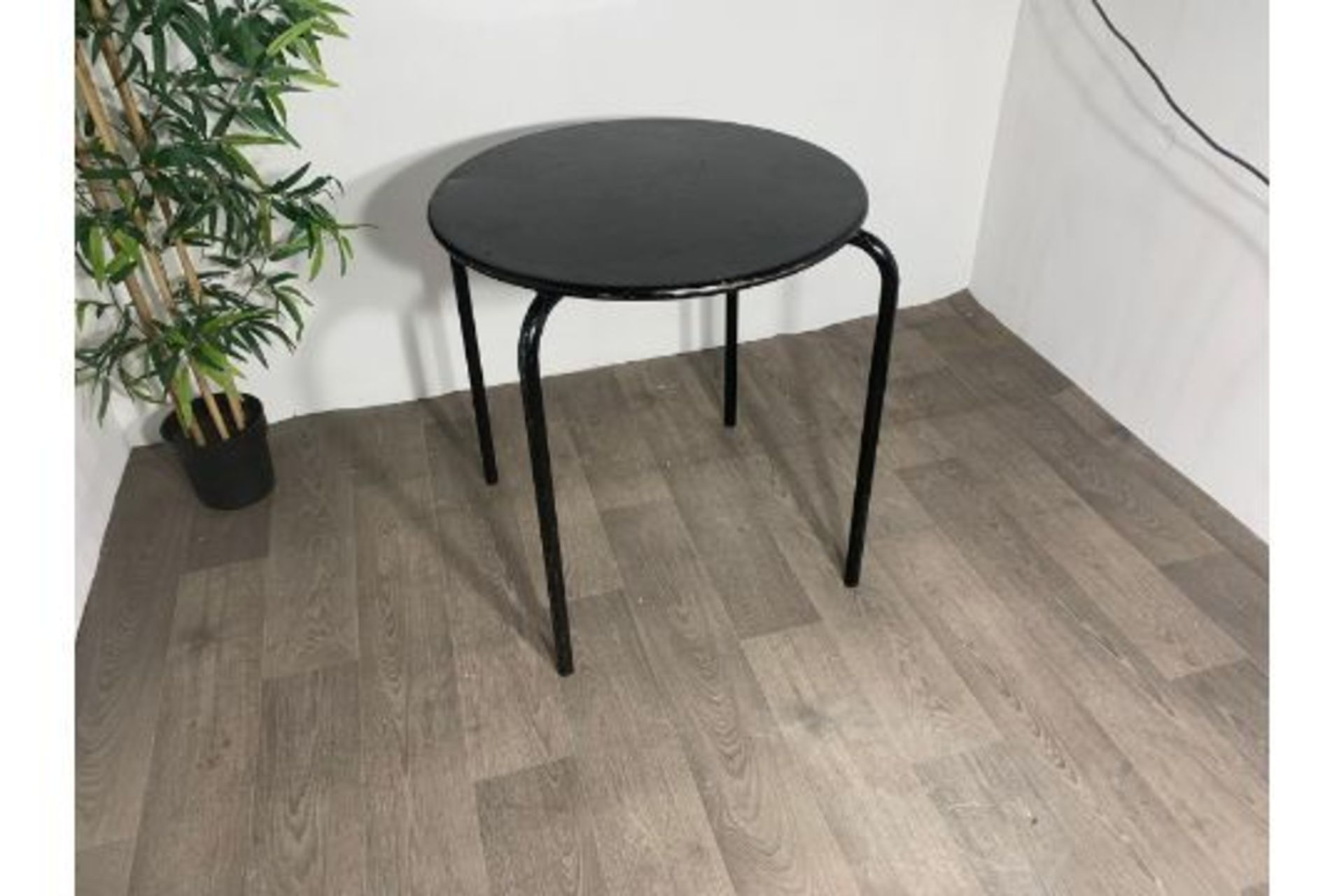 Steel Circular Black Table x2