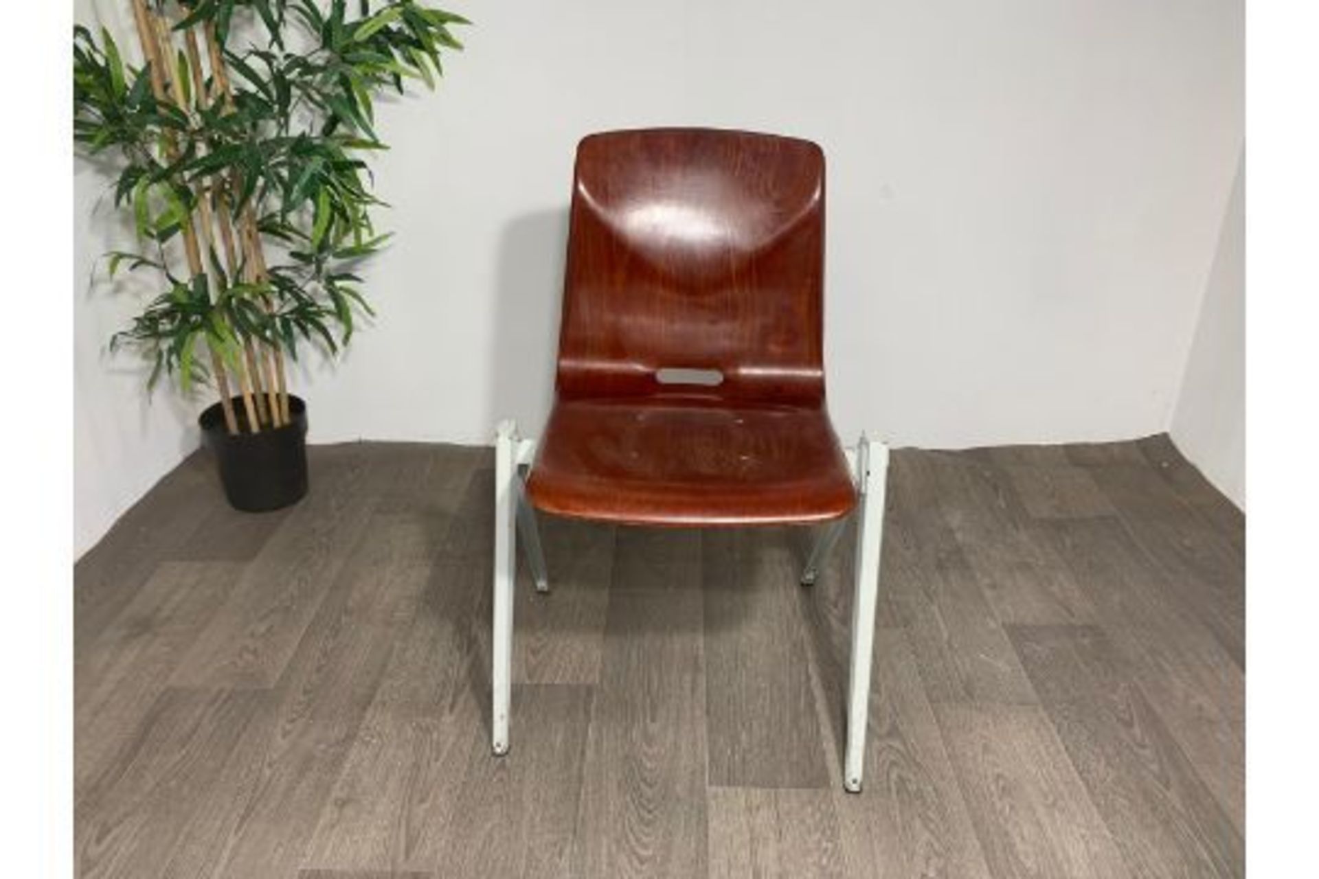 Thur Op Seat Stack-able Chair in mahogany resin x2