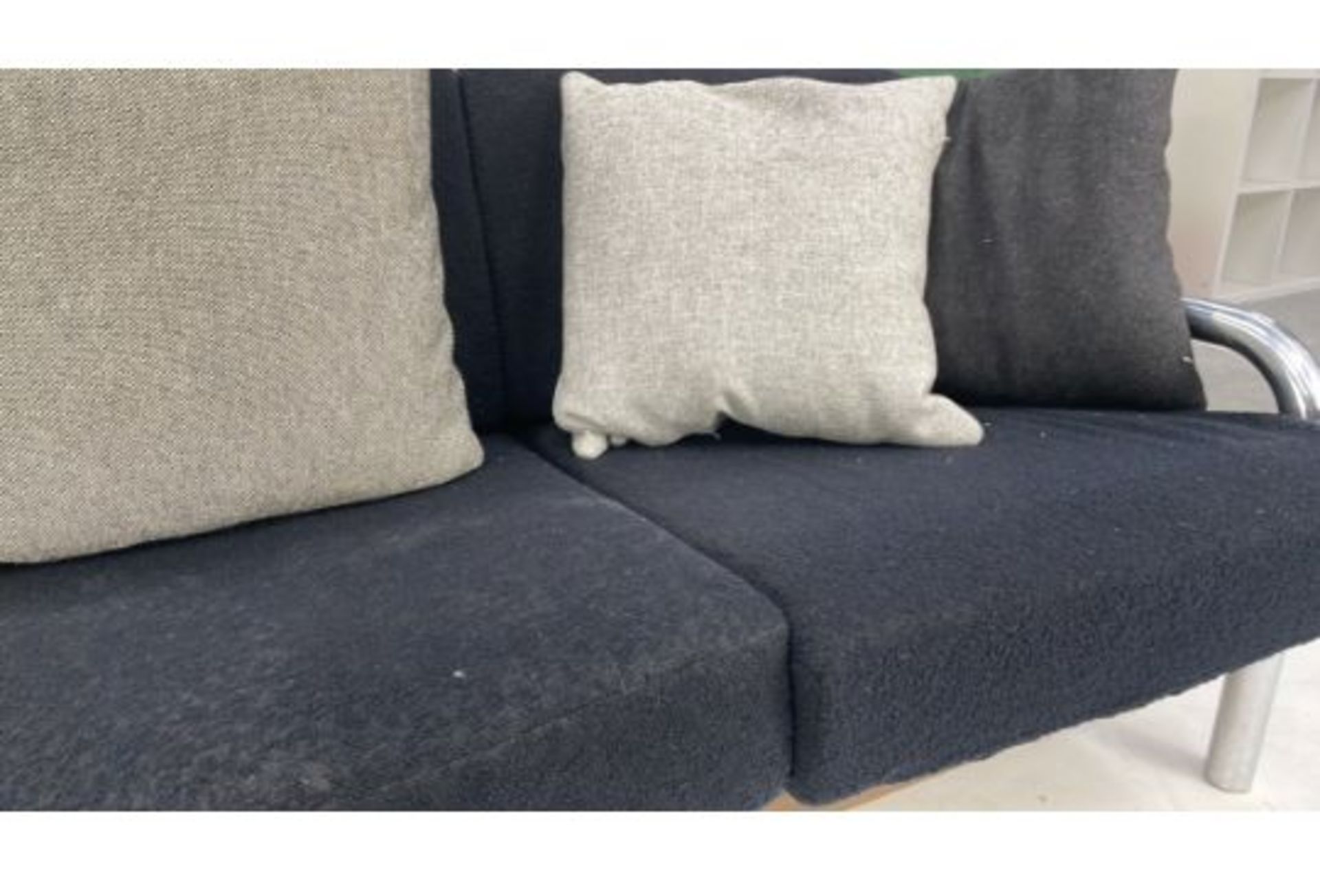 3 seater black sofa - Image 2 of 4