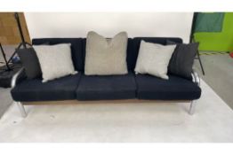 3 seater black sofa