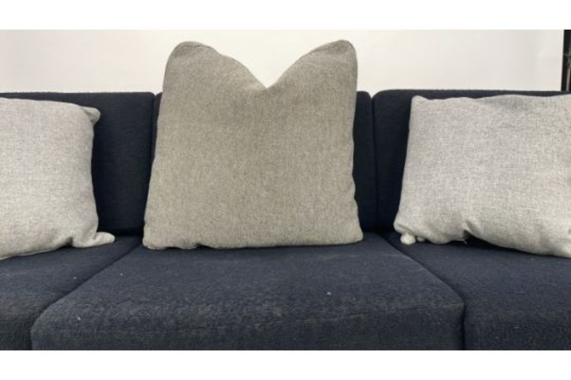 3 seater black sofa - Image 3 of 4