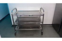 Stainless steel three tier kitchen trolley