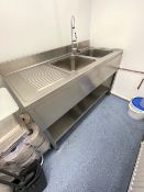Commercial Sink Stainless Steel 2 Bowls Including Tap