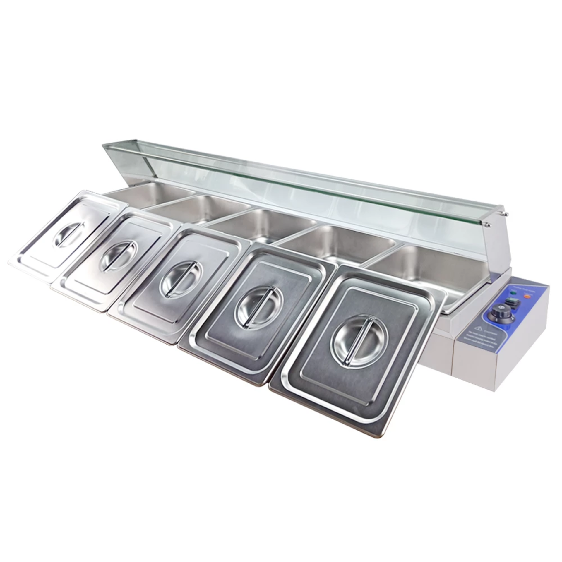 Commercial Bain Marie Food Warmer 5x1/2 GN Wet Well Food Buffet Countertop