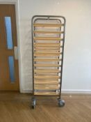 Stainless Steel Trolley With Wooden Shelving