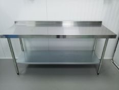 Vogue Stainless Steel Table with Upstand 1800mm