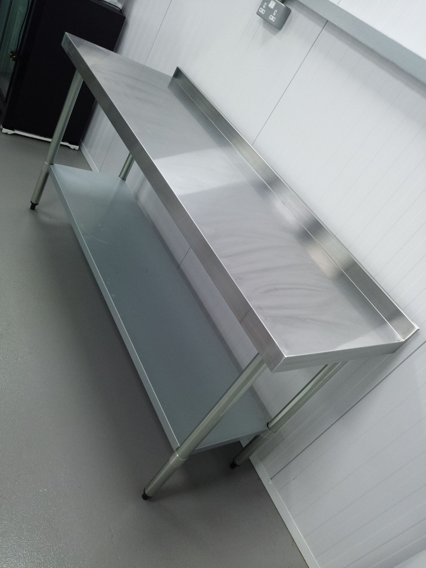 Vogue Stainless Steel Table with Upstand 1800mm - Image 2 of 2
